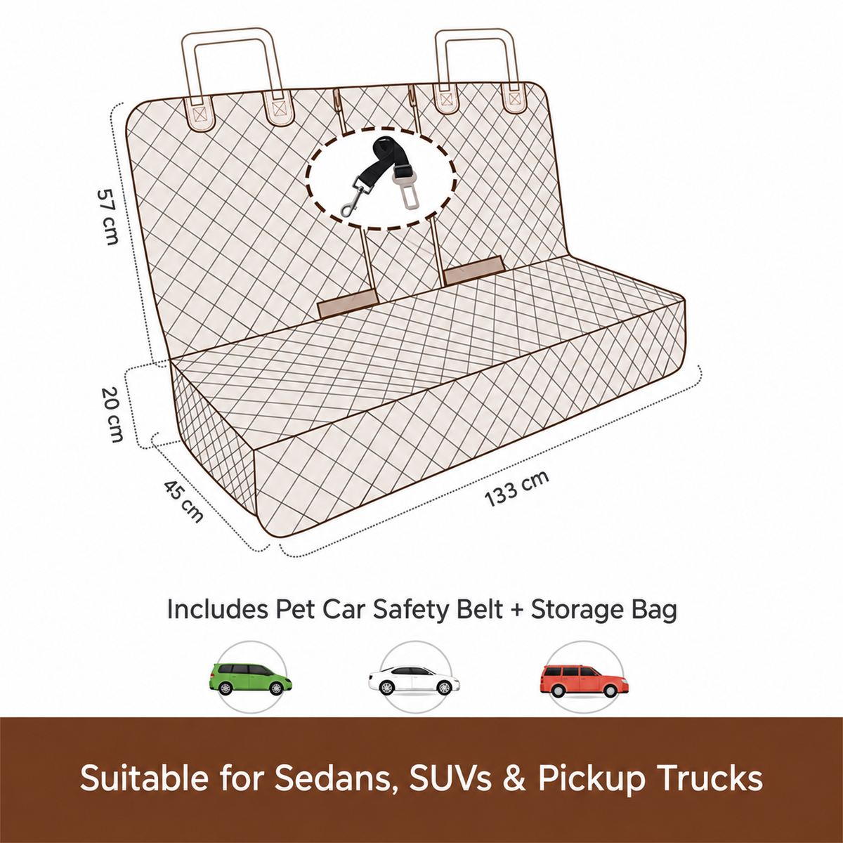 Waterproof Dog Car Seat Cover – Universal Rear Seat Protector